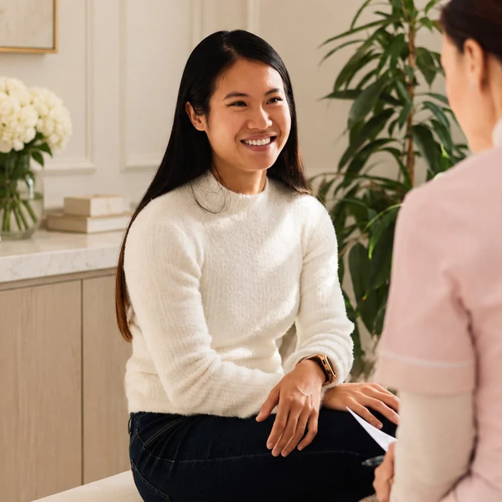 Consultant discussing with patient