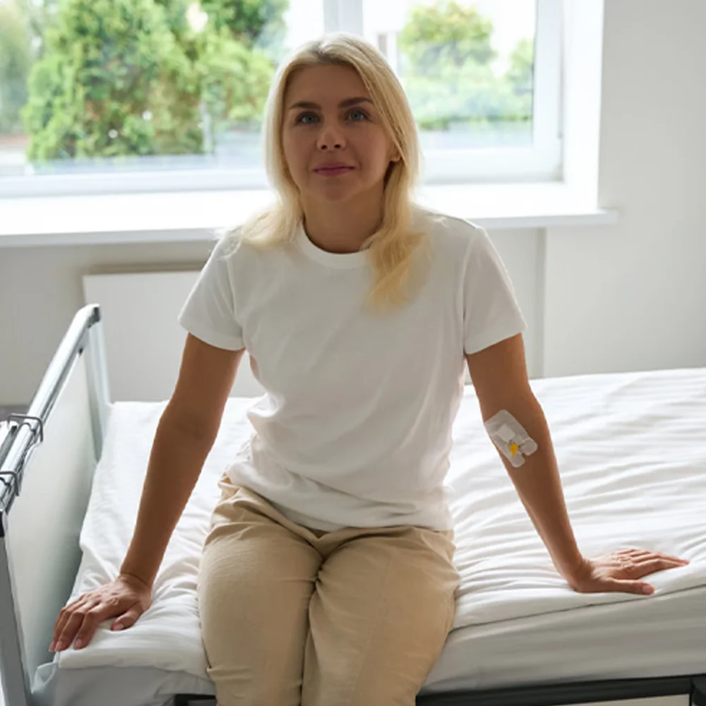 Patient discussing treatment options with her consultant