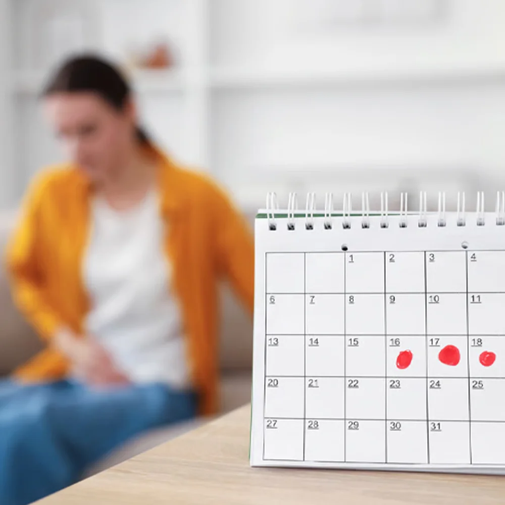 Calendar used to track menstrual cycle changes