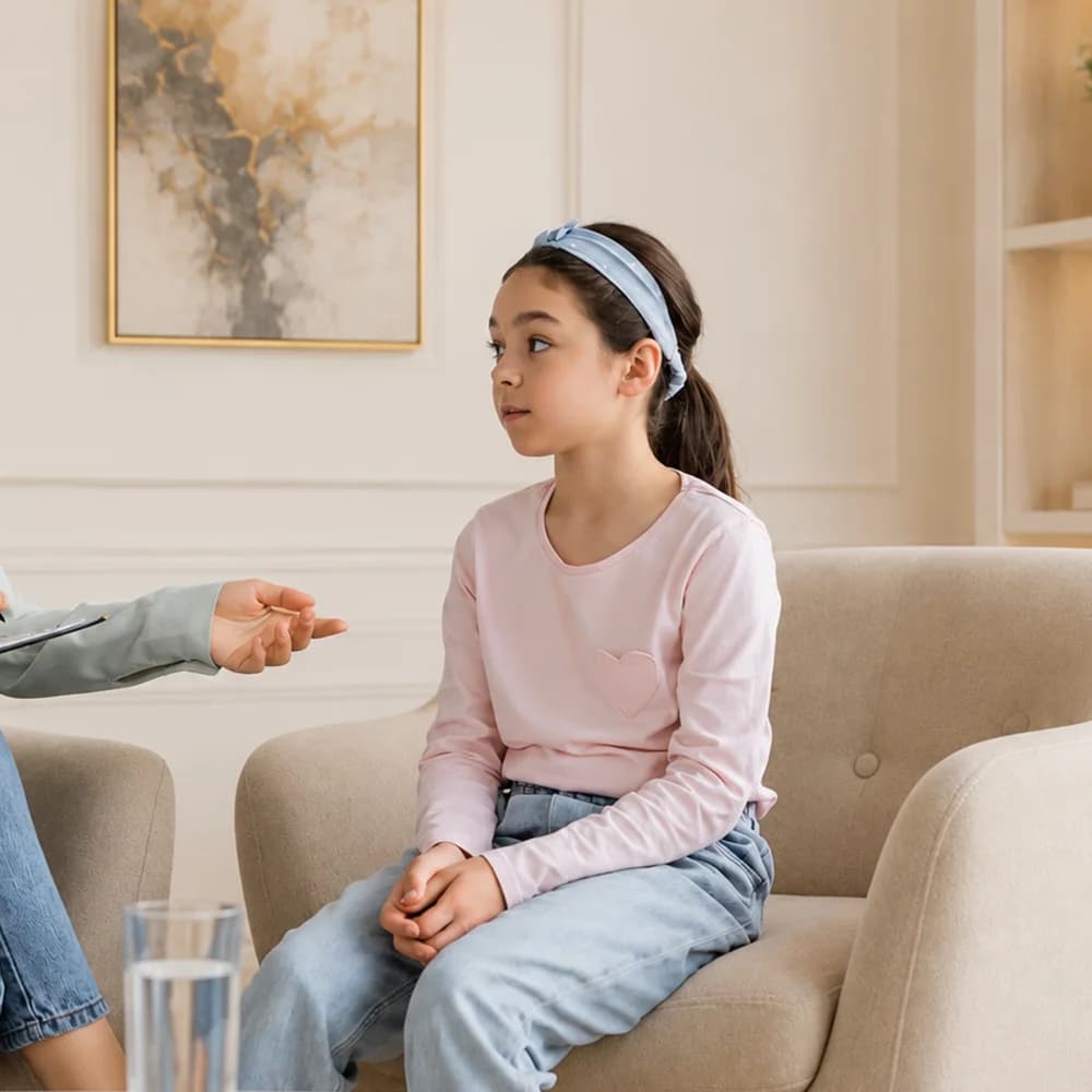 Teenager attending a paediatric gynaecology appointment