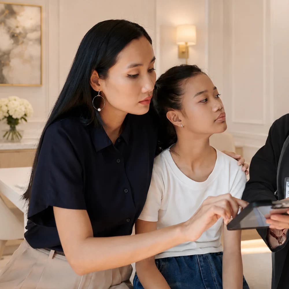 Consultation with a teenager and her parent