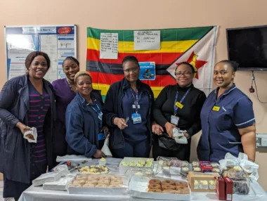Group Photo with Healthy Foods